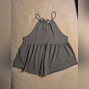 Women's Green Flowy Tank Top Size Large (Junior's)